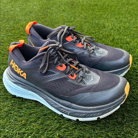 HOKA- Stinson Atr 6 Trail Running All-Terrain Athletic Shoe 10.5 Blue Orange Men